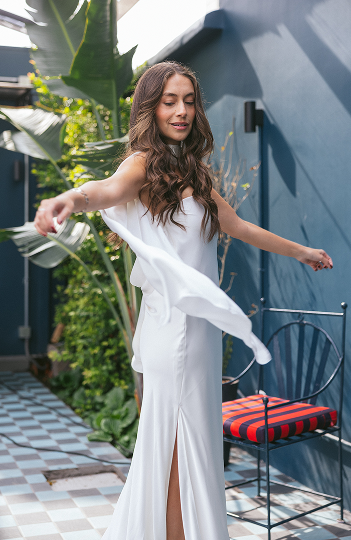 PRE ORDER NOVIAS: VESTIDO MAXI  CASABLANCA SEDA BLANCA