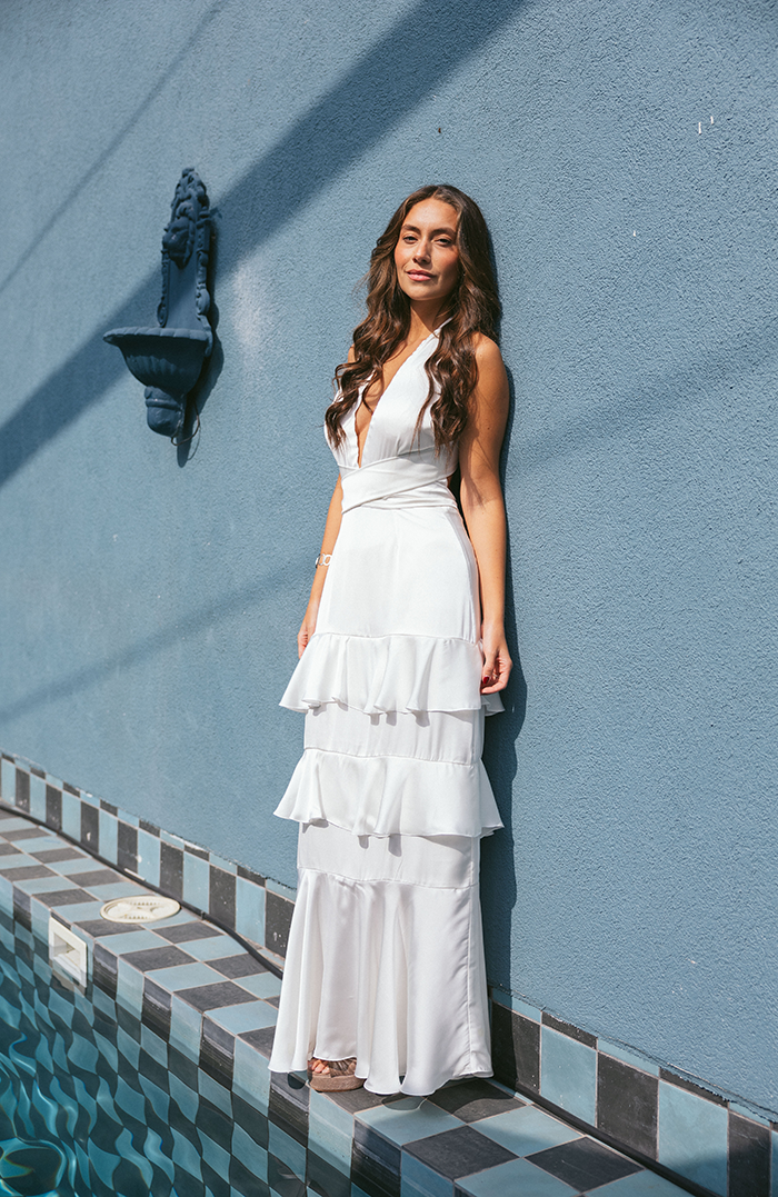 PRE ORDER NOVIAS: VESTIDO MAXI ANACAPRI SEDA