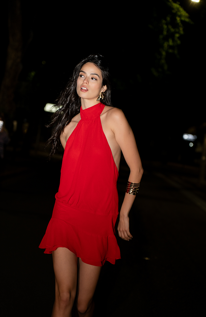PRE ORDER: VESTIDO MINI PALERMO GASA ROJO