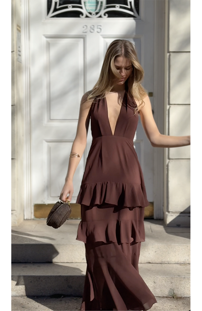 PRE ORDER: MAXI VESTIDO ANACAPRI CHOCOLATE